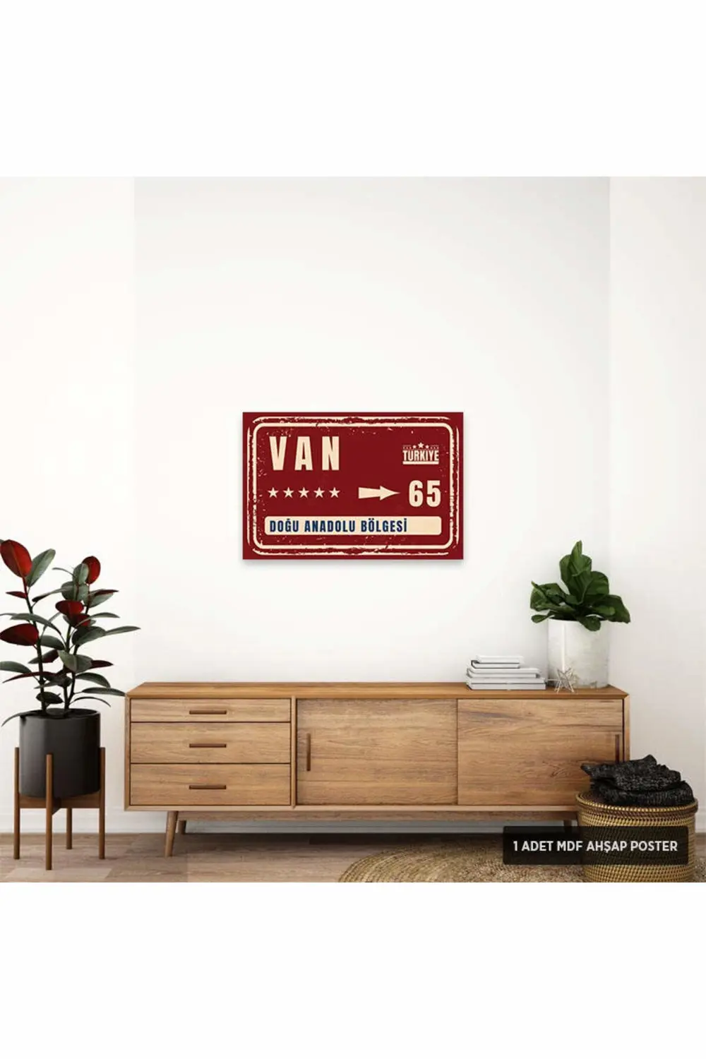 PT1161 - Van Şehir Tabelası Retro Mdf Ahşap Poster (20x30cm)