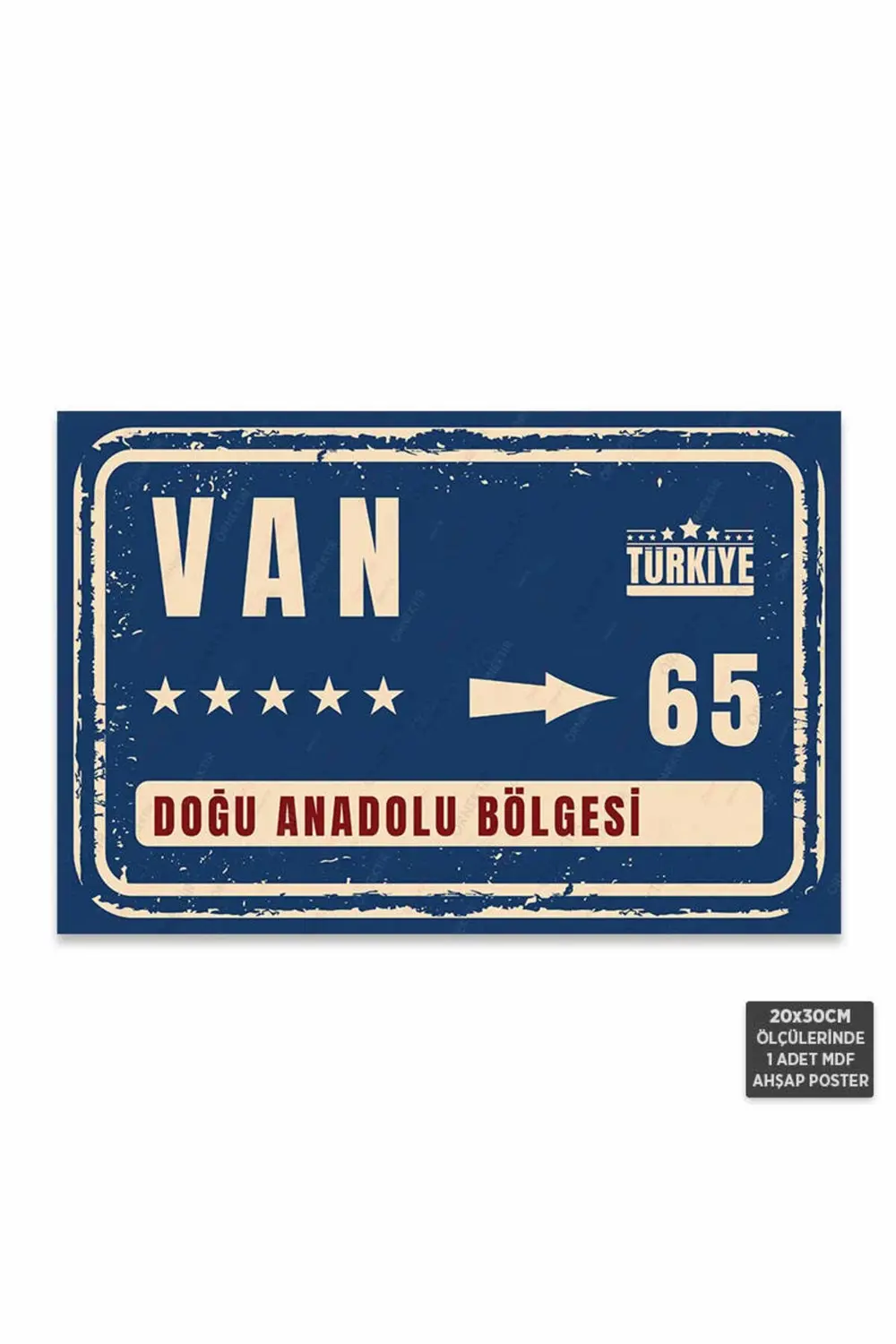 PT1162 - Van Şehir Tabelası Retro Mdf Ahşap Poster (20x30cm)