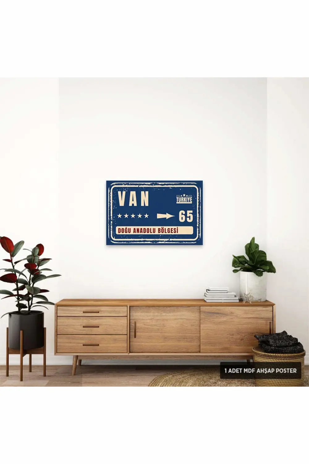 PT1162 - Van Şehir Tabelası Retro Mdf Ahşap Poster (20x30cm)
