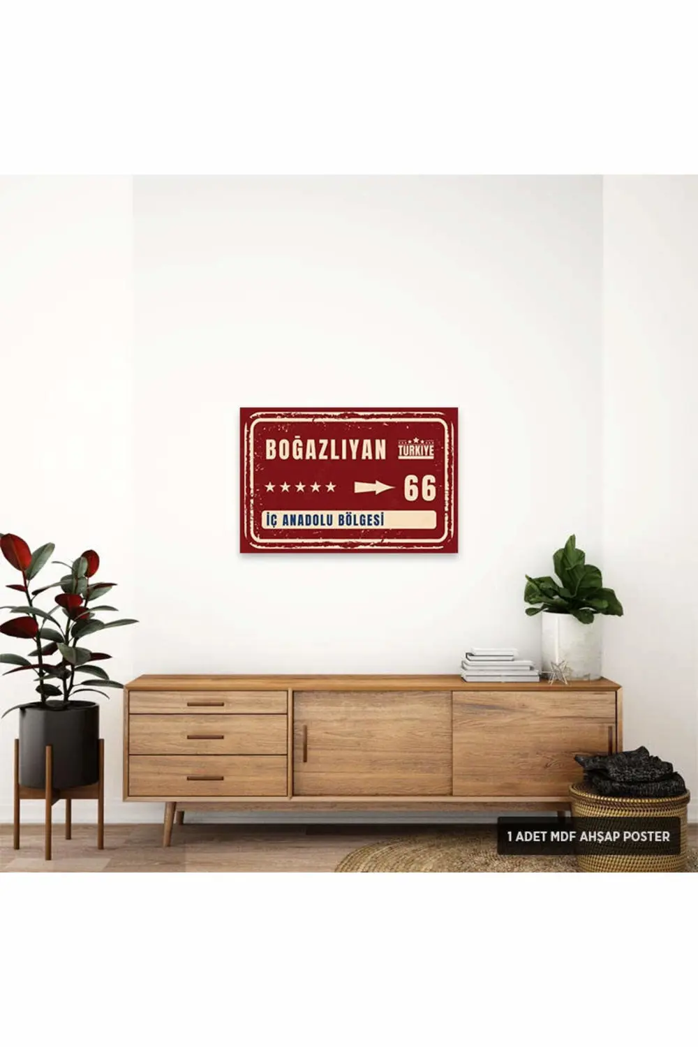 PT1201 - Boğazlıyan Şehir Tabelası Retro Mdf Ahşap Poster (20x30c