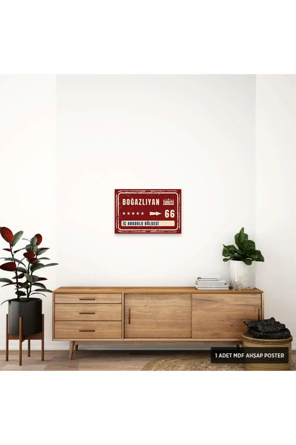 PT1201 - Boğazlıyan Şehir Tabelası Retro Mdf Ahşap Poster (20x30c