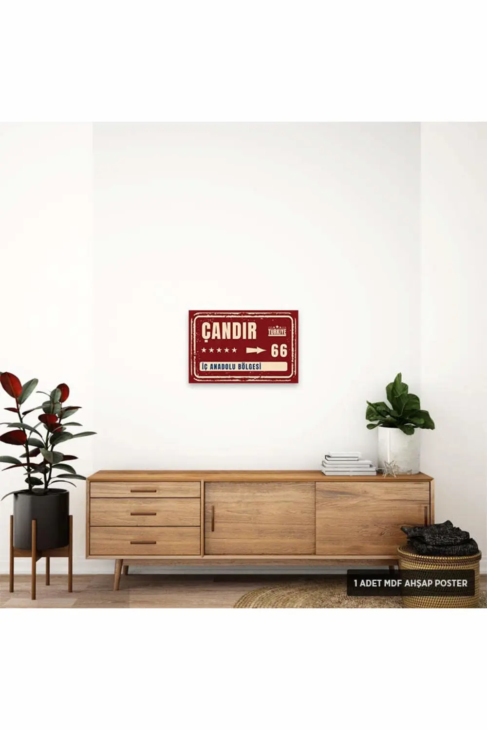 PT1207 - Çandır Şehir Tabelası Retro Mdf Ahşap Poster (20x30cm)