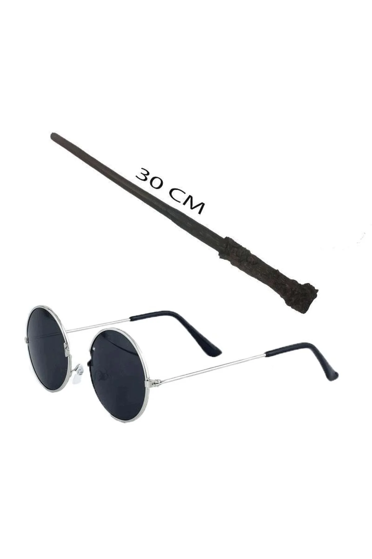 Pttr Asası 30 cm ve Siyah Metal Çerçeveli Pttr Gözlüğü Seti