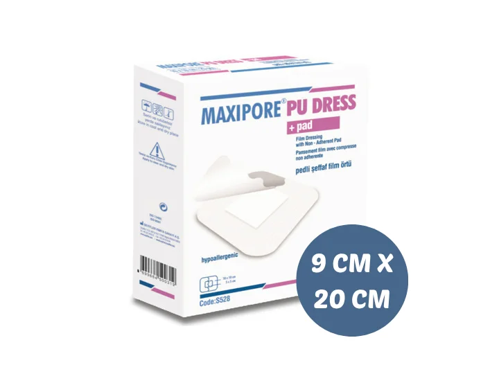 PU Dress Şeffaf Film Ped 9x20cm Steril - Postoperatif Yara Örtüsü