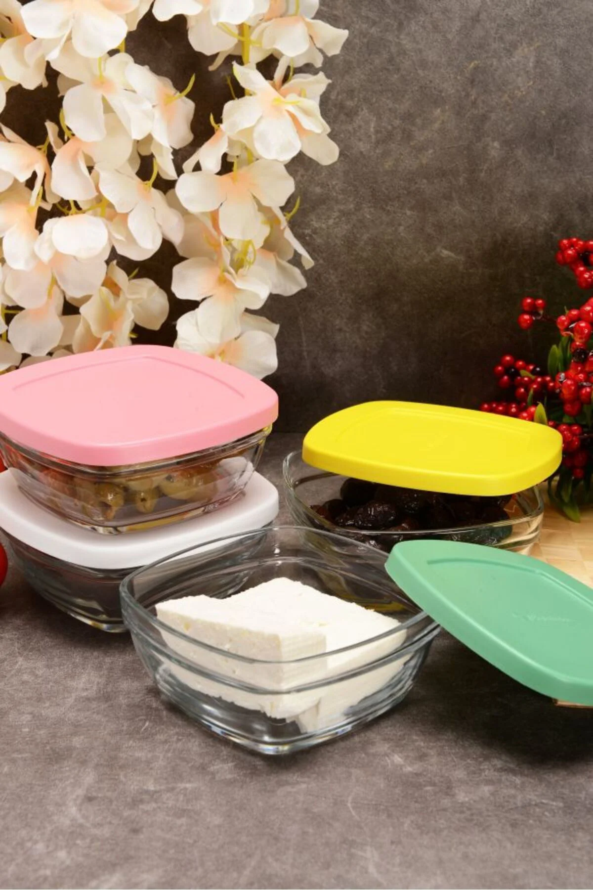 Pudding Kapaklı Cam Saklama Kabı 4lü Pudding Kapaklı Cam Saklama Kabı 4lü
