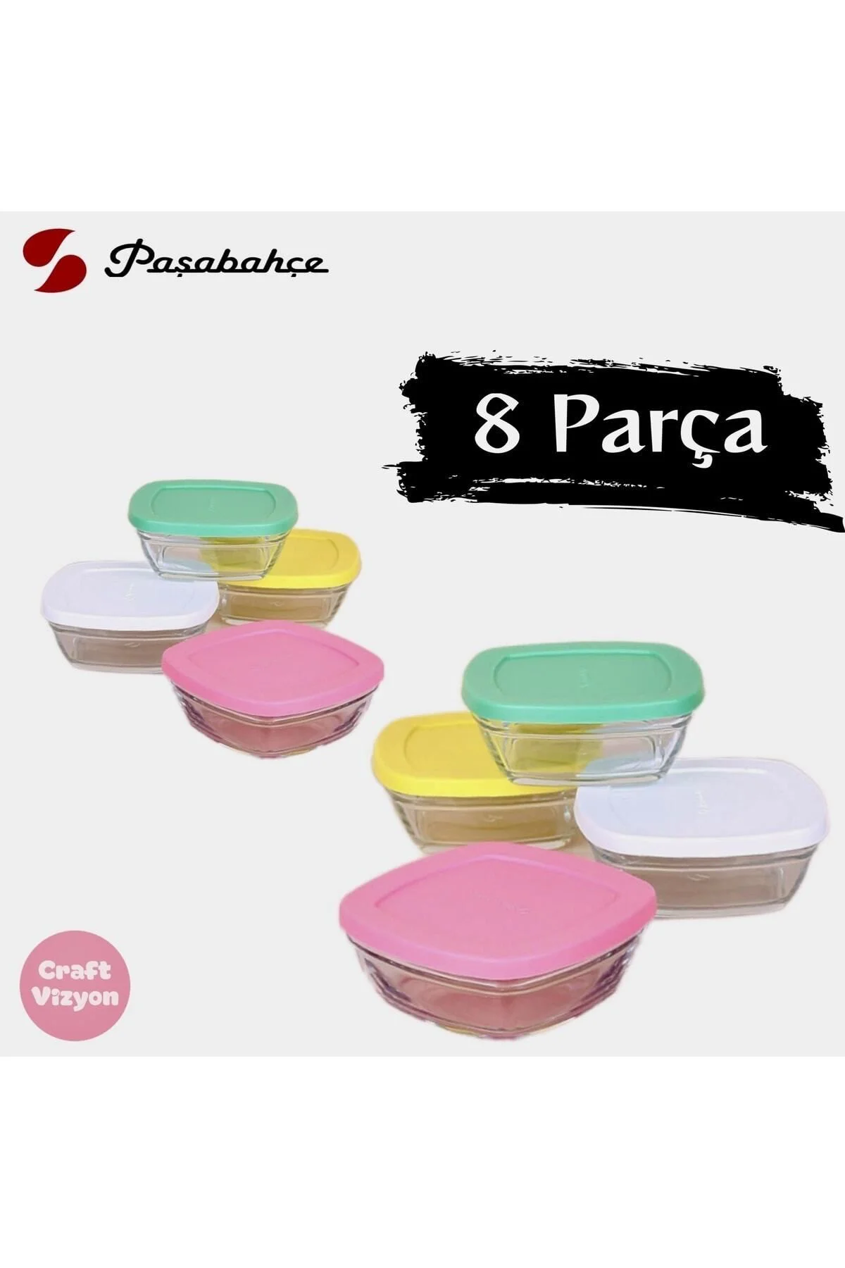 Pudding Silikon Kapaklı Cam Saklama Kabı 8'li Kahvaltılık 310cc. Fma07093 Fiyatı, Yorumları ve Özellikleri
