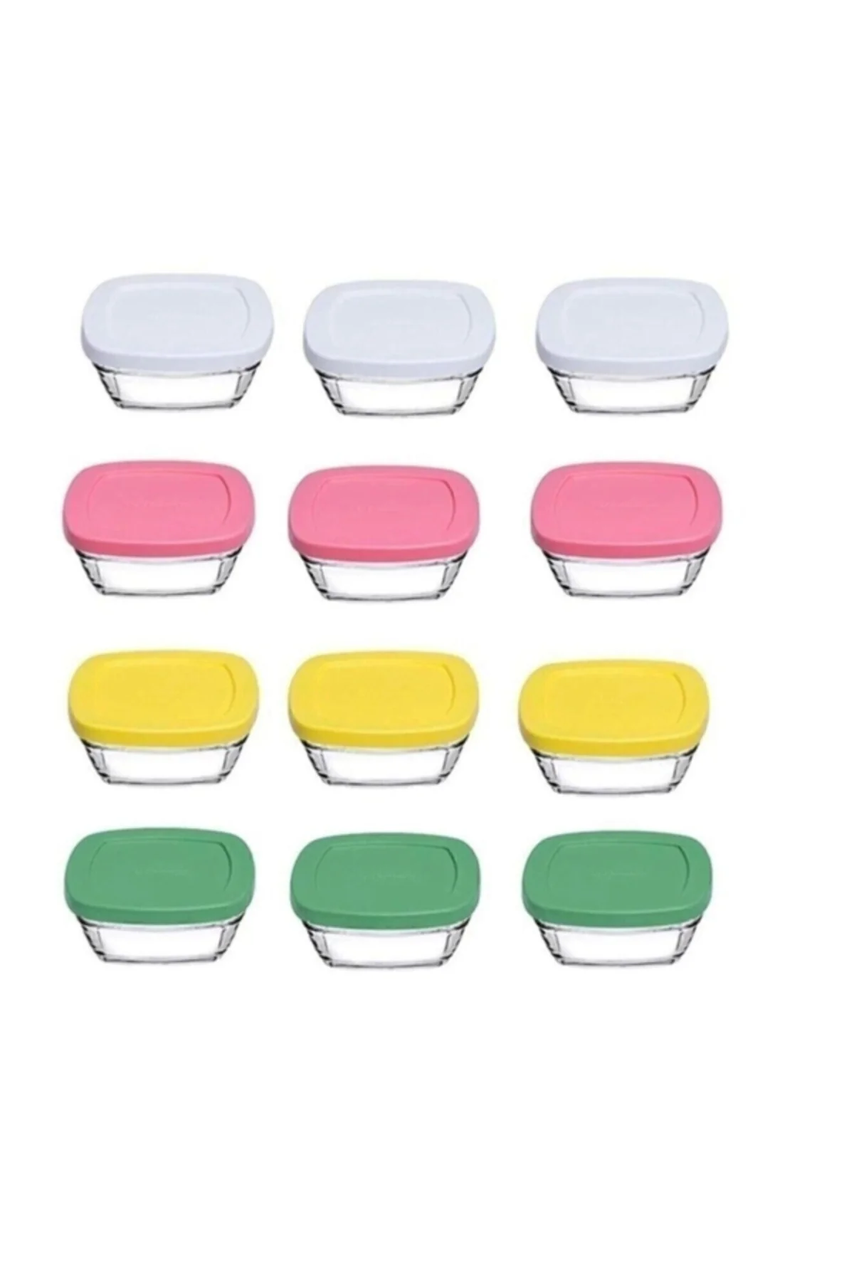 Pudding Silikon Kapaklı Cam Saklama Kabı 12 Li Kahvaltılık Pudding Silikon Kapaklı Cam Saklama Kabı 12 Li Kahvaltılık