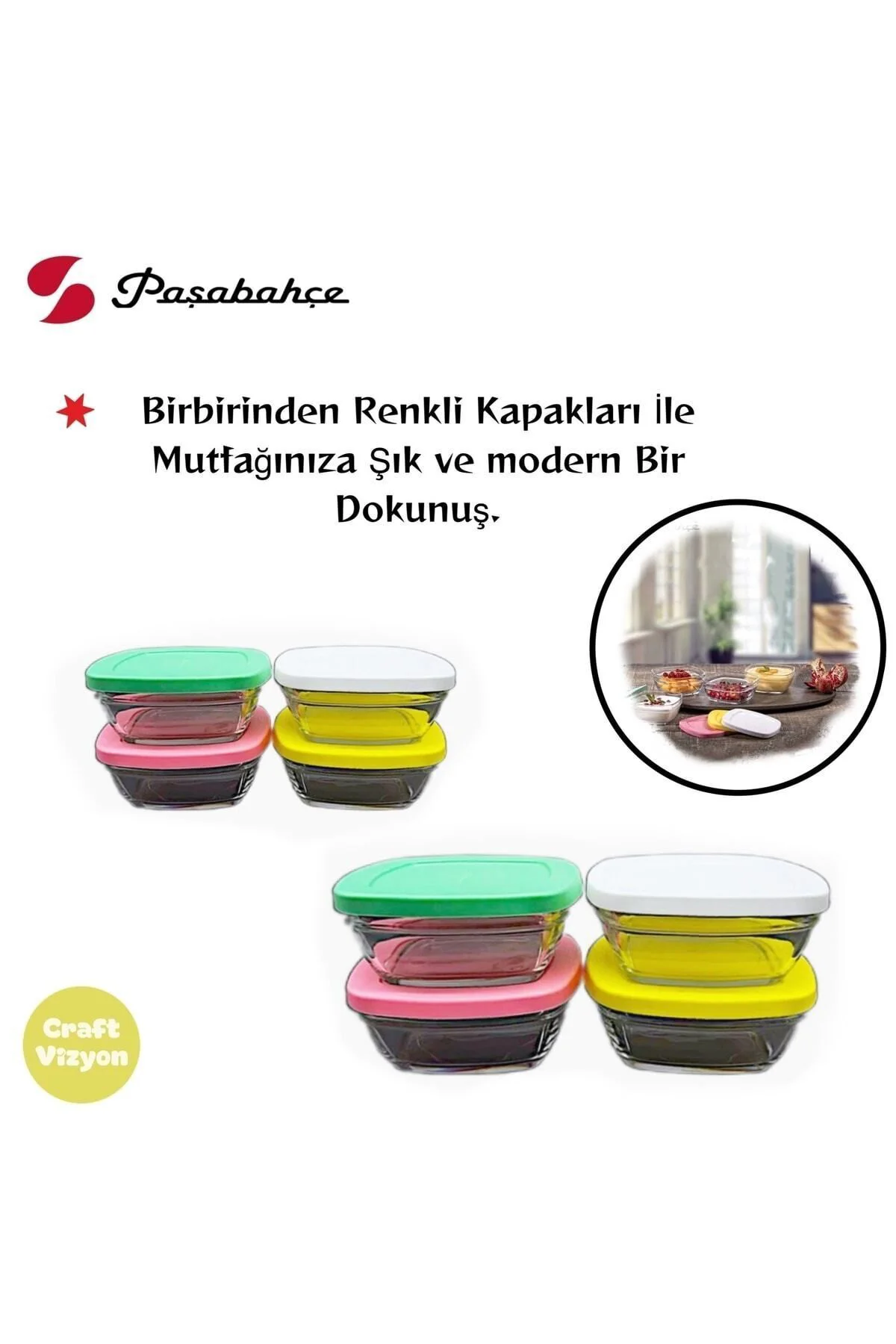 Pudding Silikon Kapaklı Cam Saklama Kabı 8'li Kahvaltılık 310cc. Fma07093 Fiyatı, Yorumları ve Özellikleri