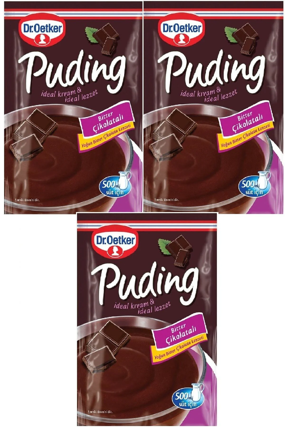Puding Bitter Çikolatalı 111 gr x 3 Adet