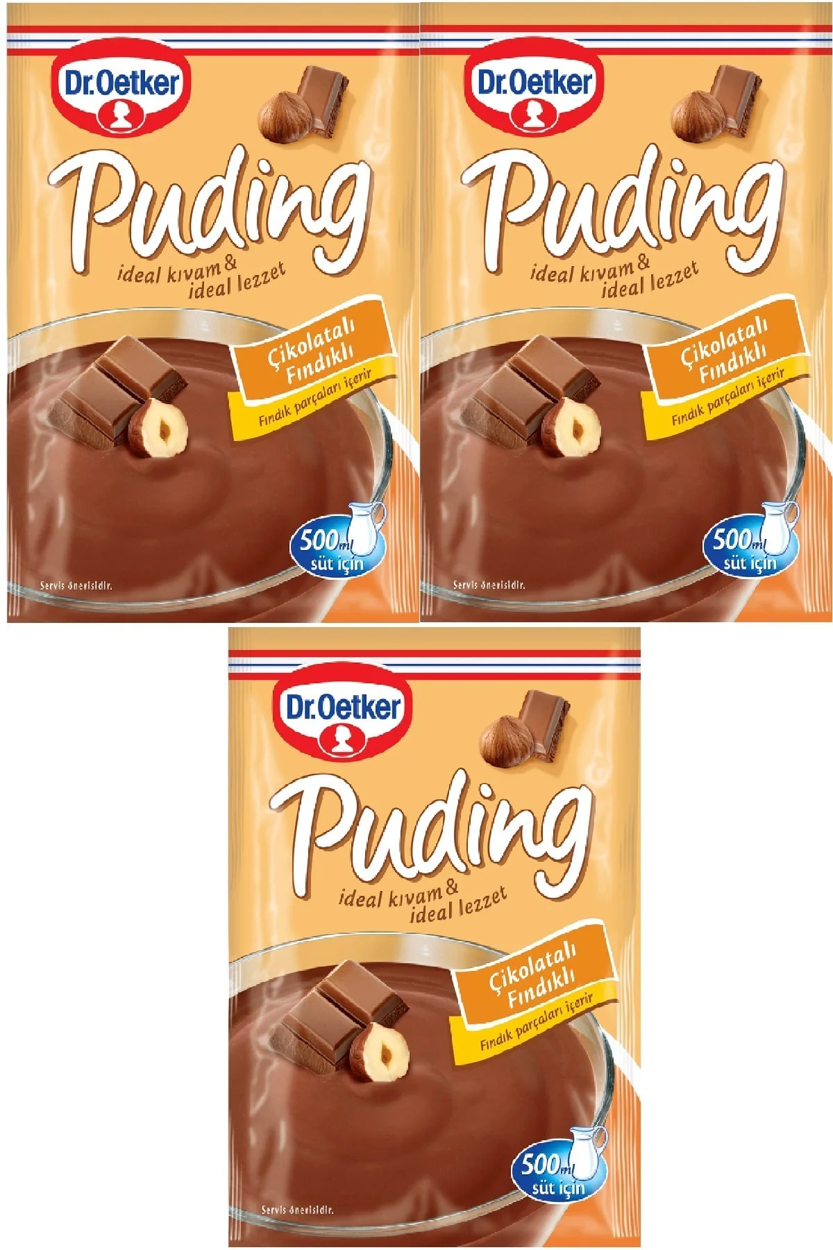 Puding Çikolatalı Fındıklı 102 gr x 3 Adet