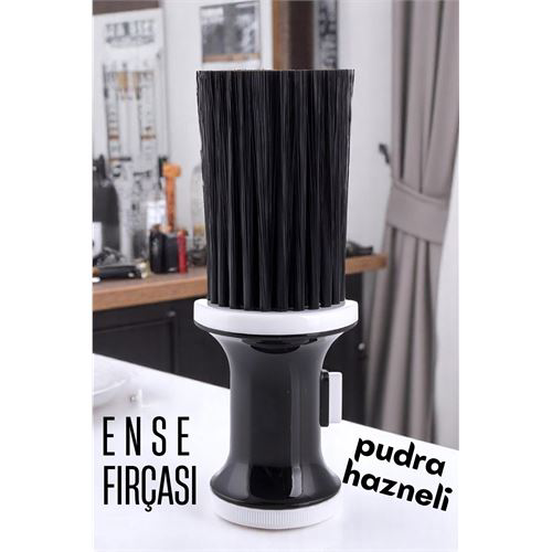 Pudra Hazneli Ense Fırçası Saç Temizleme Fırçası - Berber Temizli