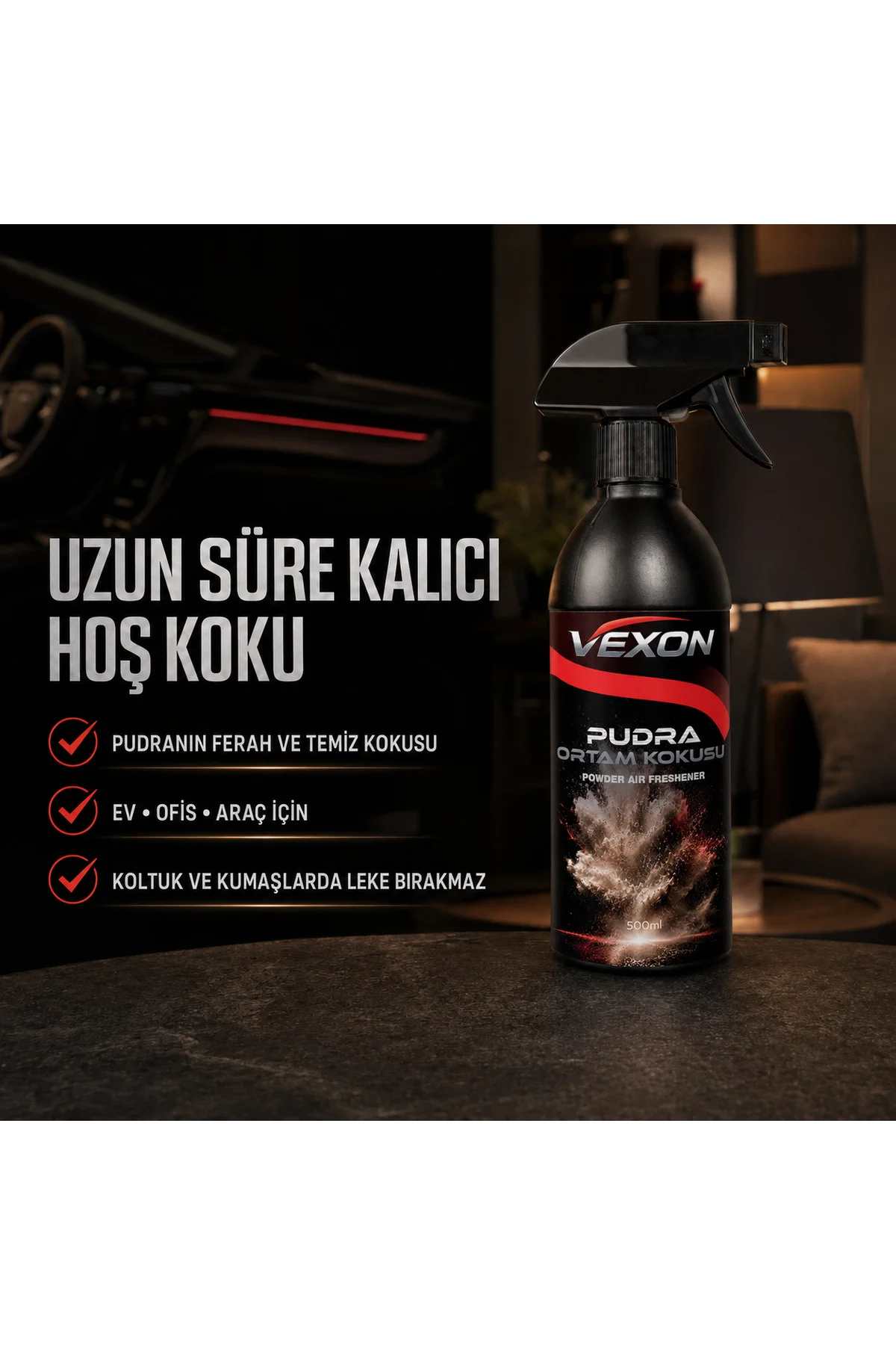 Pudra Ortam Kokusu 500 ml, Ev Ofis ve Araç İçin Sprey Oda Kokusu Pudra Ortam Kokusu 500 ml, Ev Ofis ve Araç İçin Sprey Oda Kokusu