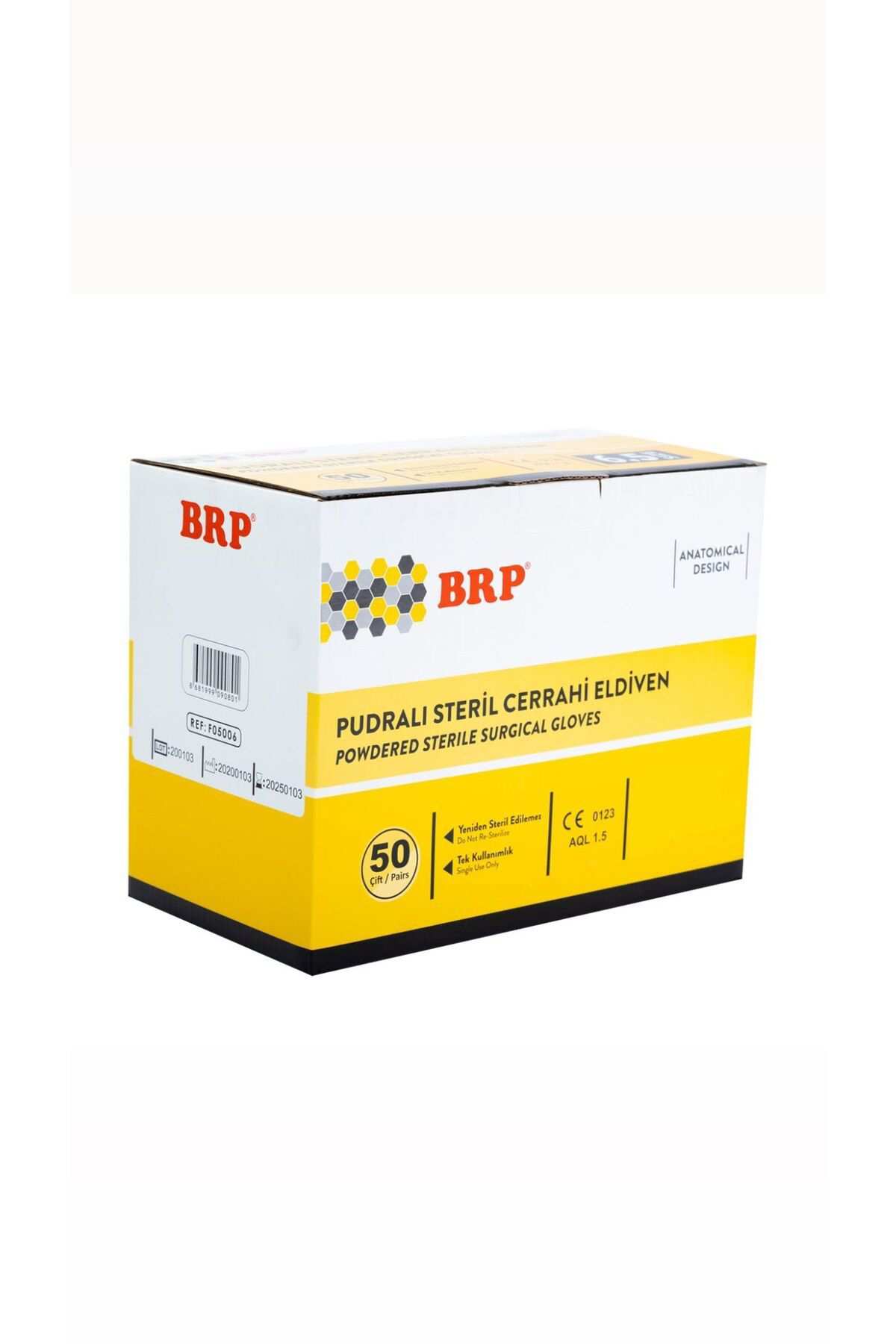 Pudralı Steril Cerrahi Eldiven No:8,5 Çiftli Steril 50 Paket 100 