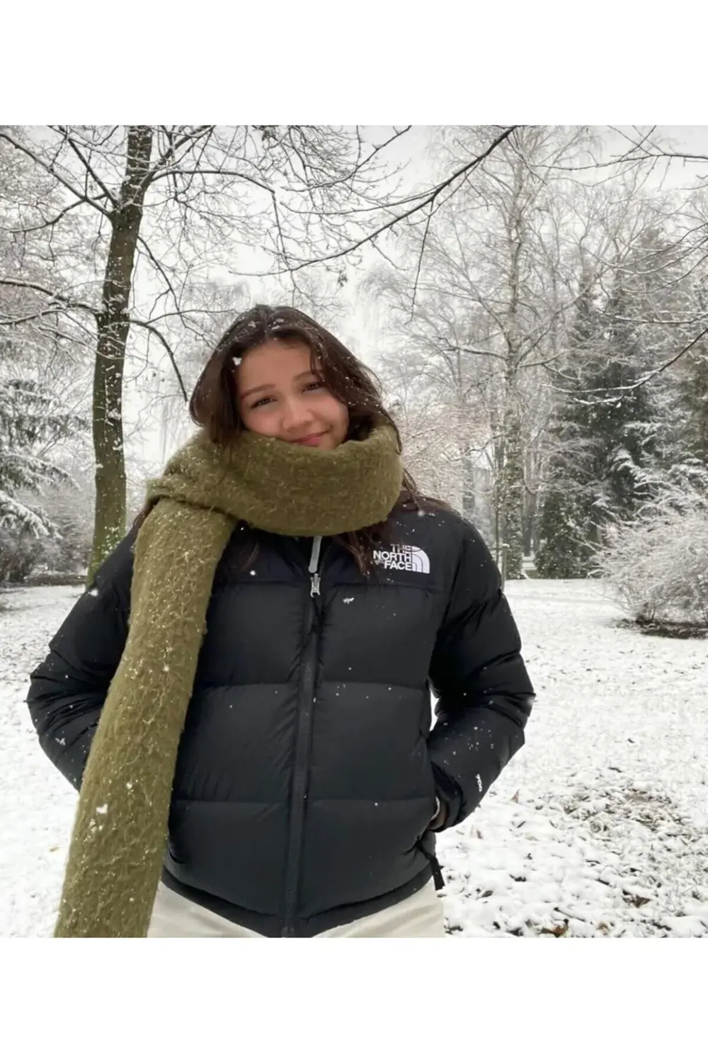 Puffy SOFT Yumuşak Dokulu Haki Atkı Şal, Kalın Atkı