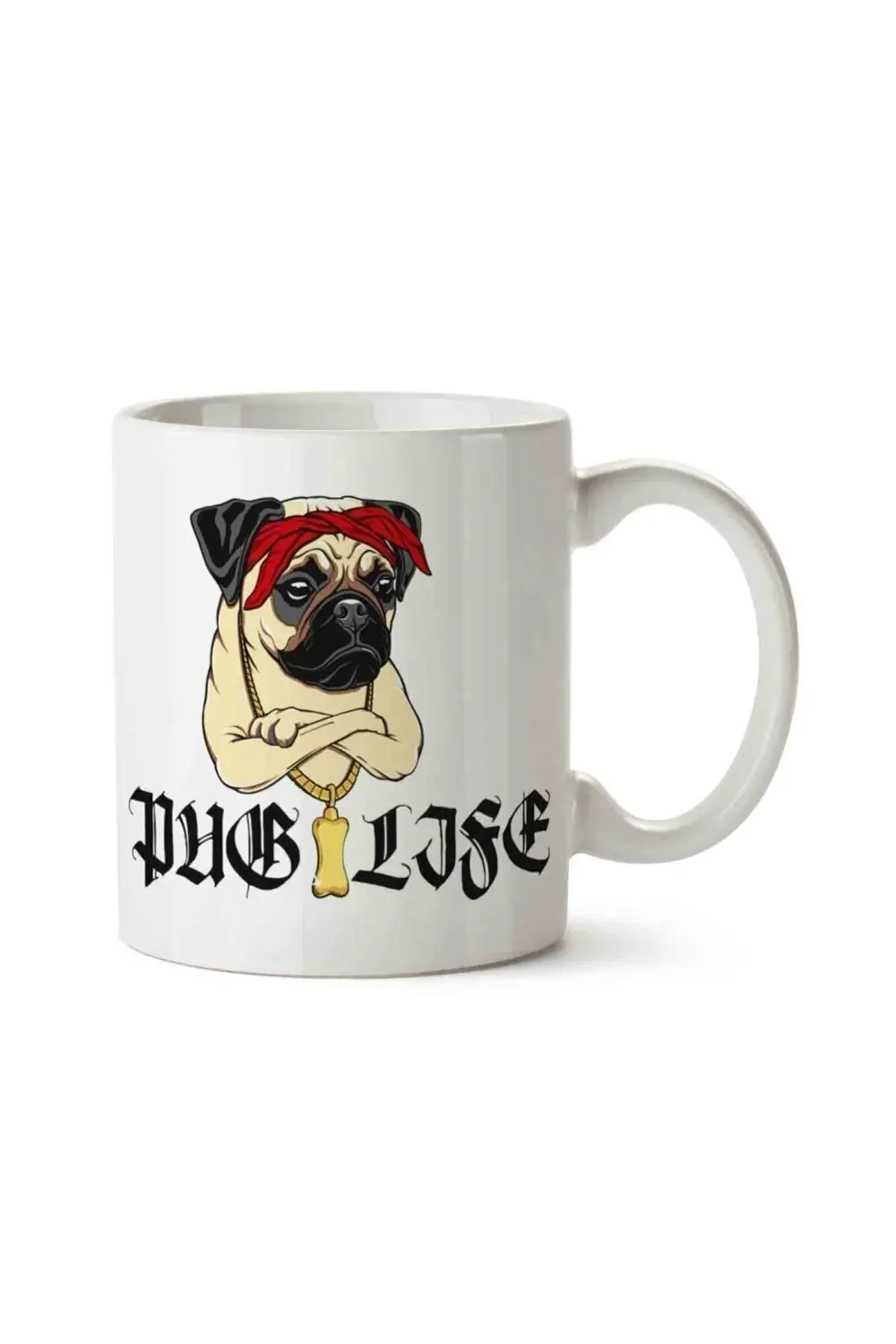 Pug Life Bread Puppy Toy Dog Portable Porselen Kupa Bardak
