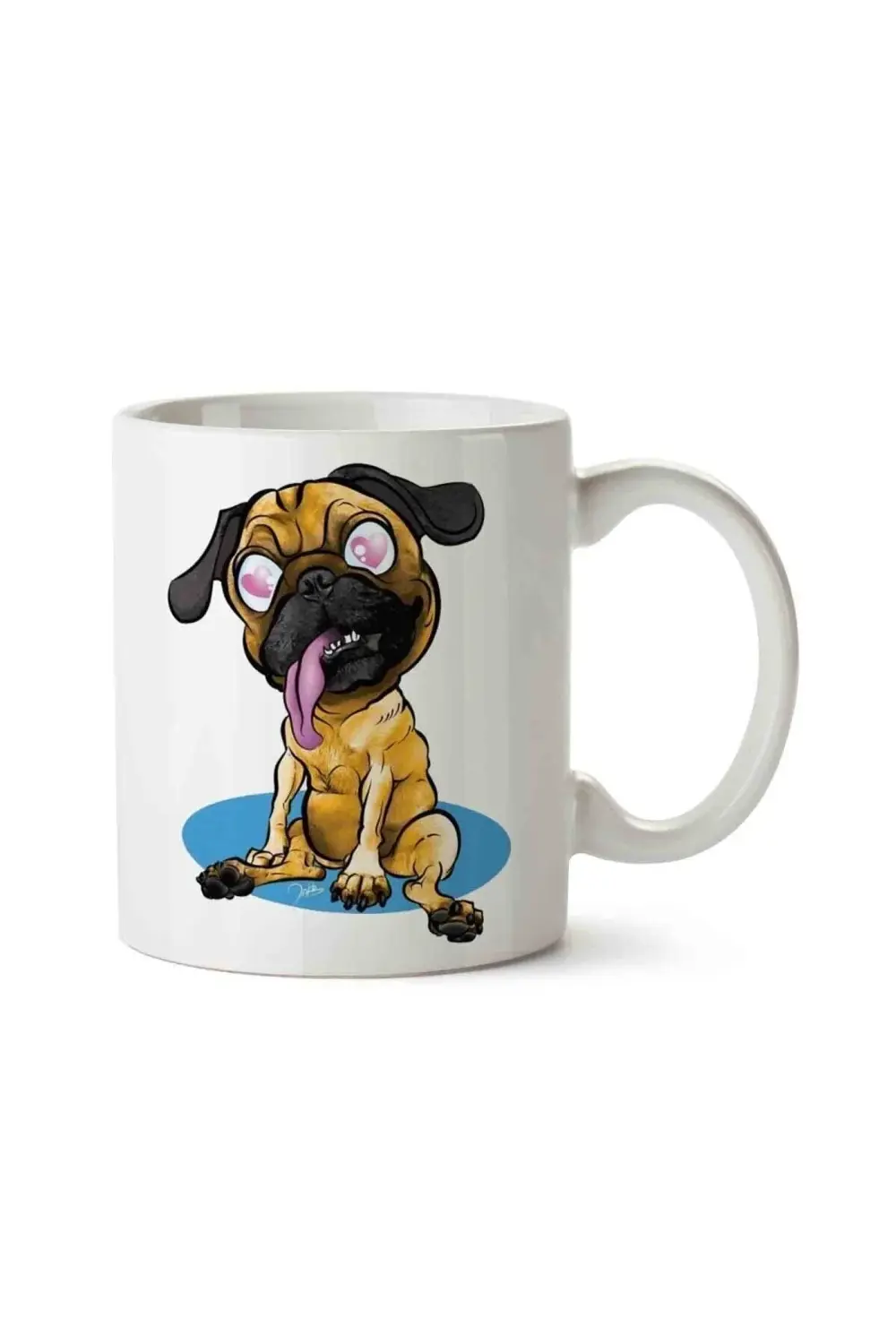 Pug Love Köpek Porselen Kupa Bardak