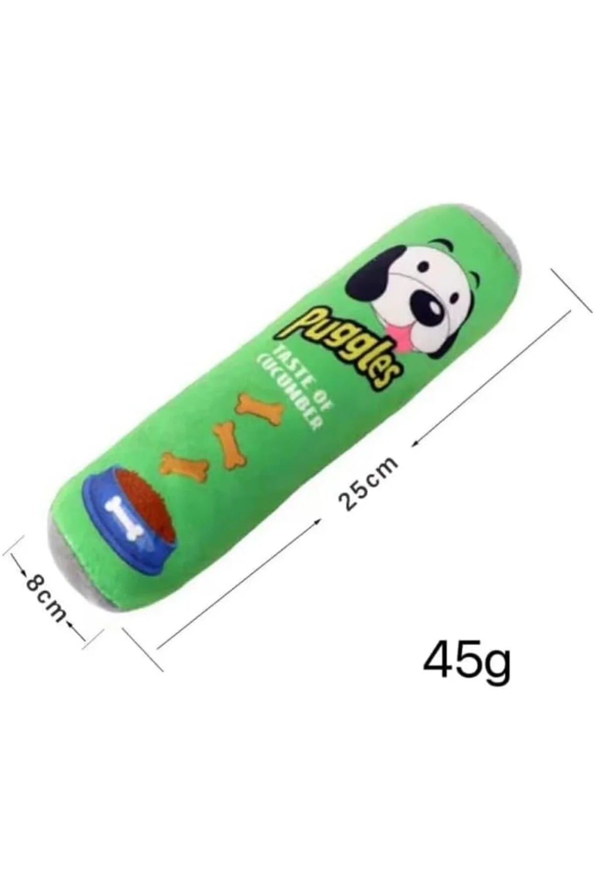 Puggles Dayanıklı Sesli Köpek Oyuncağı 1 Adet (Cucumber)
