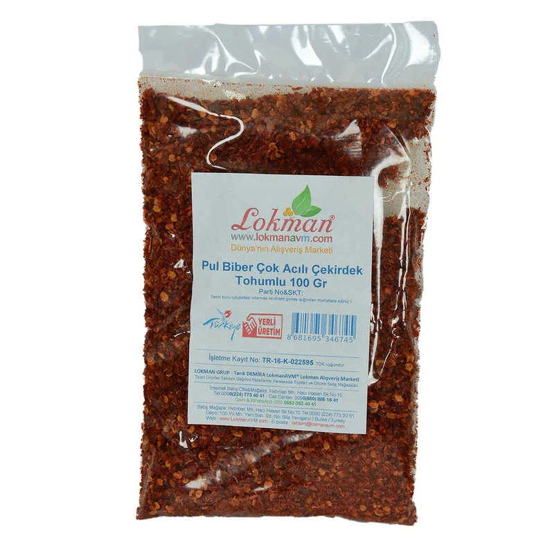 Pul Biber Çok Acılı Çekirdek lu 100 Gr Paket