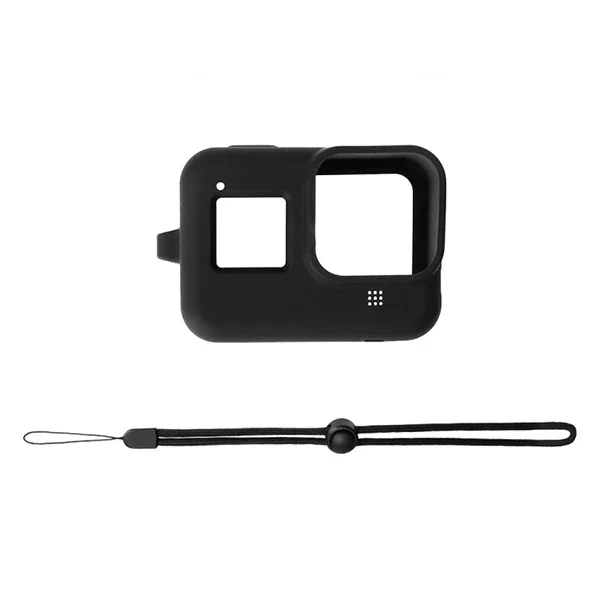 PULUZ PU428B GoPro HERO8 İçin Silikon Koruma Kılıfı+Wrist Strap-1852