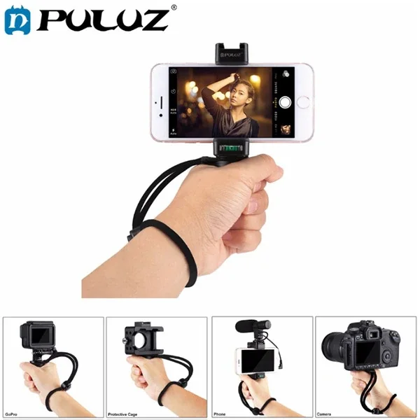 PULUZ Video Grip Telefon Elde Tutucu+ Bileklik Tripod Adaptörü-1852 PULUZ Video Grip Telefon Elde Tutucu+ Bileklik Tripod Adaptörü-1852