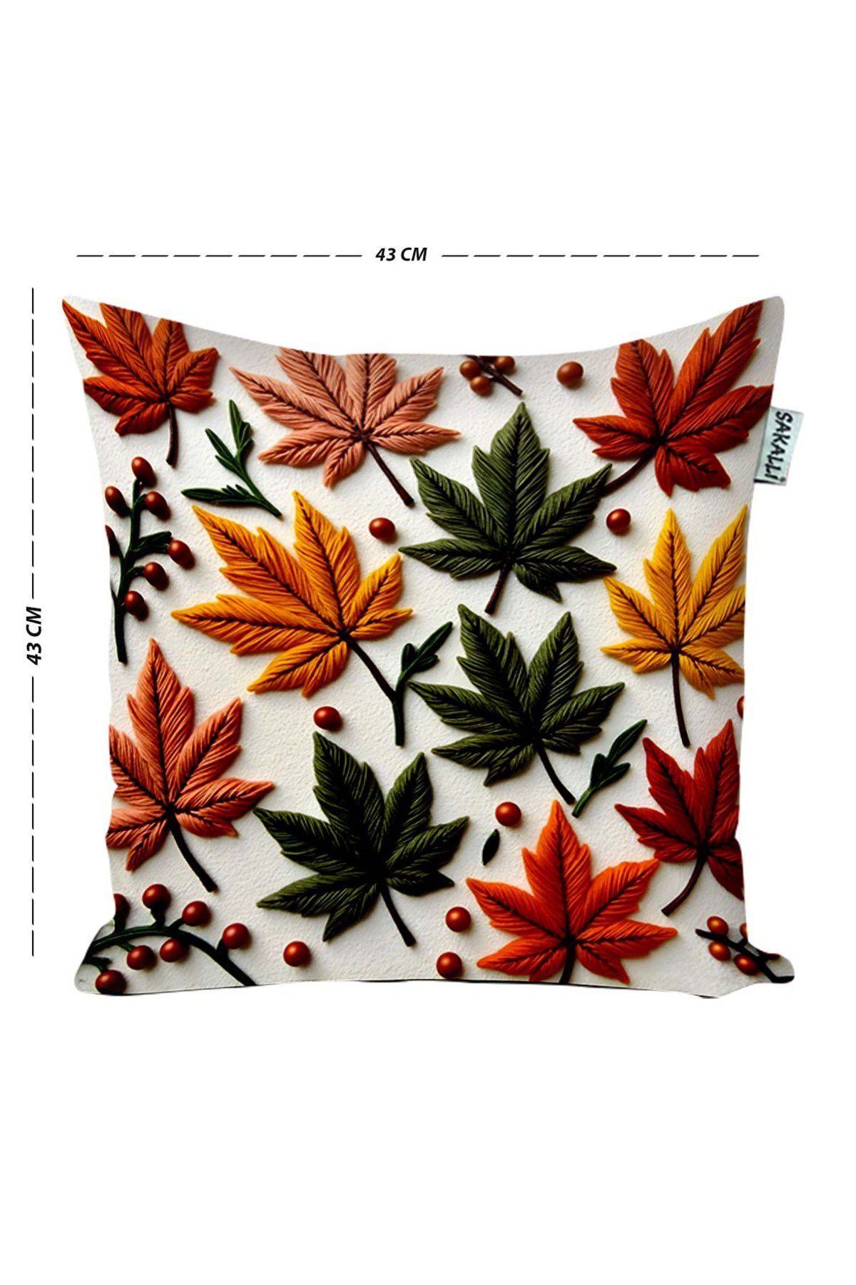 Punch Nakış Desen Dijital Baskılı Sonbahar Temalı Turuncu Sarı Re