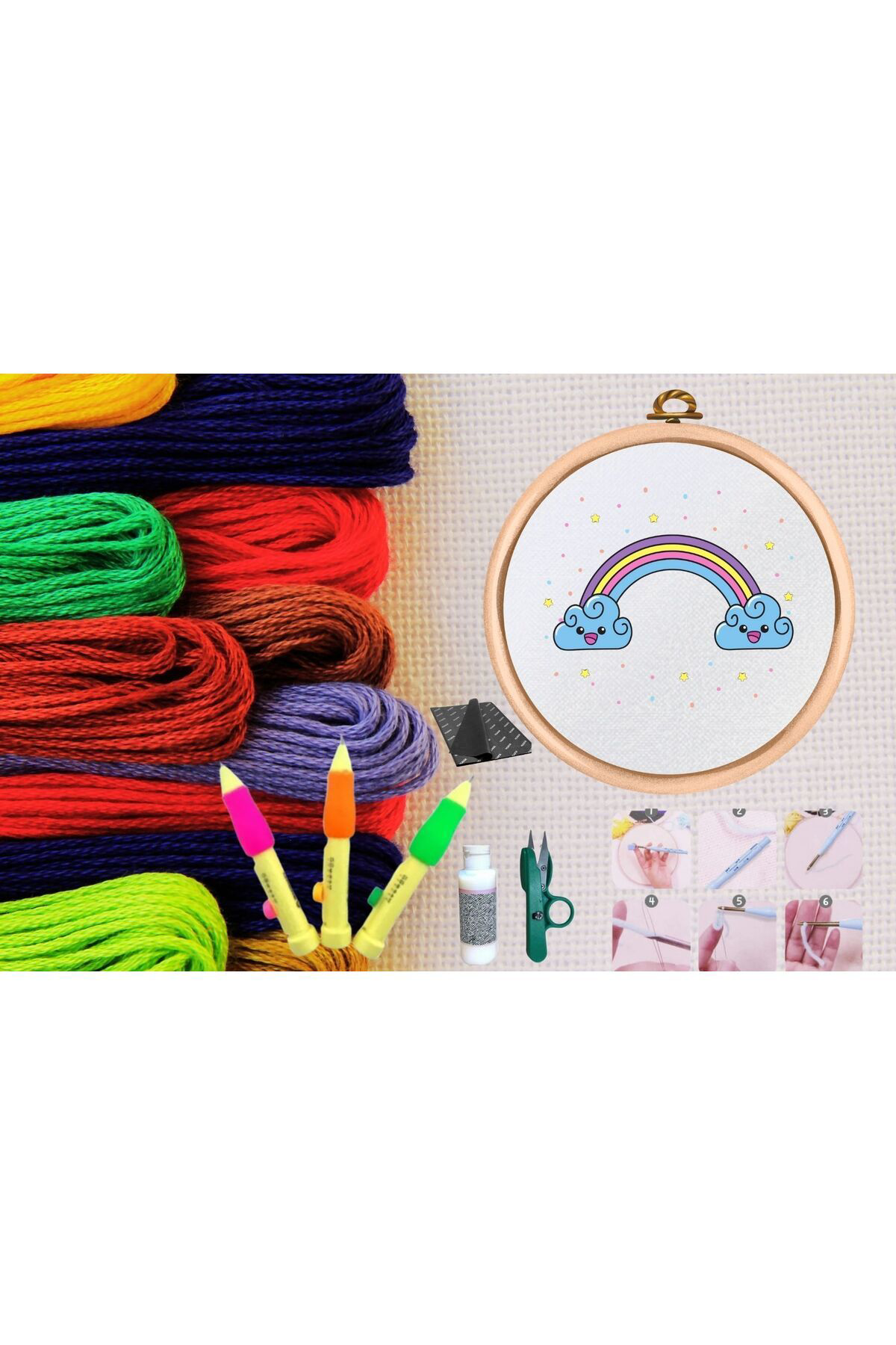 Ok Aksesuar Punch Seti Nakış Seti Kasnaklı Kendin Yap Seti Seri 47