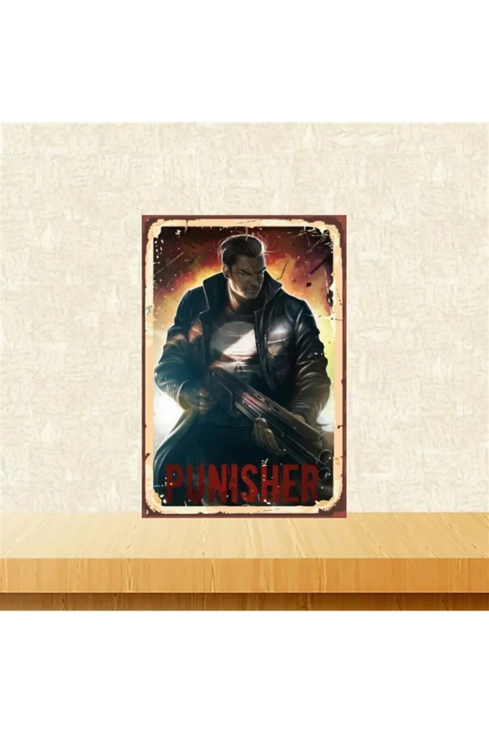 Punisher 20-30 Cm Retro Ahşap Tablo Tkfx5006