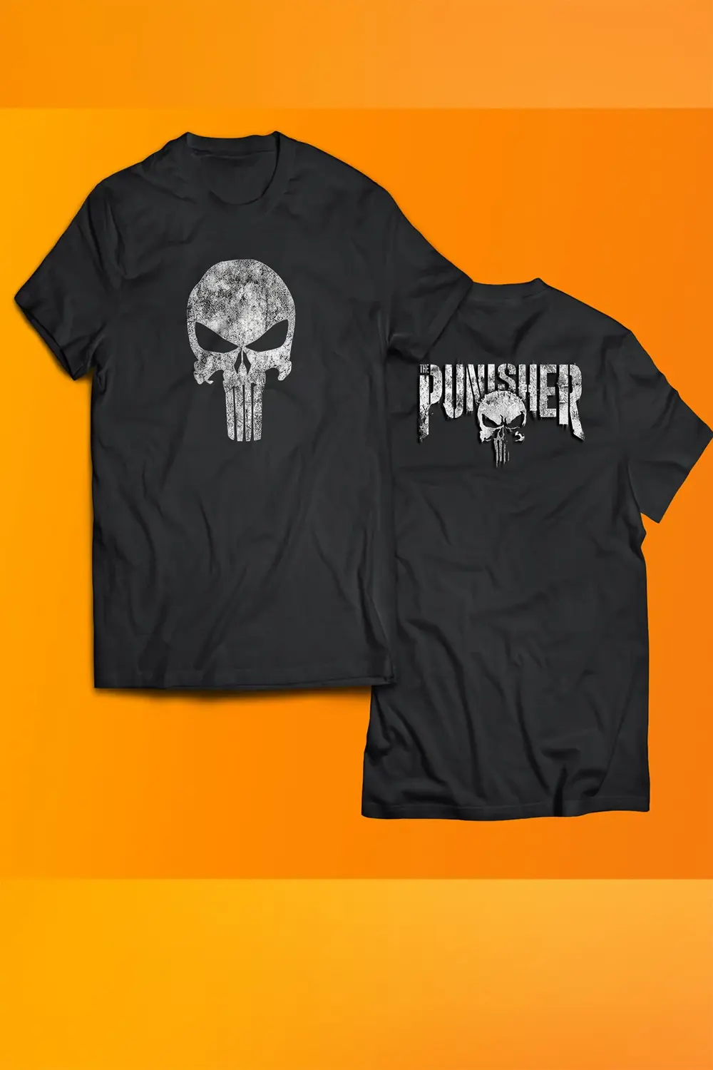 Punisher Baskılı %100 Pamuk Oversize T-shirt Büyük Beden Tişört