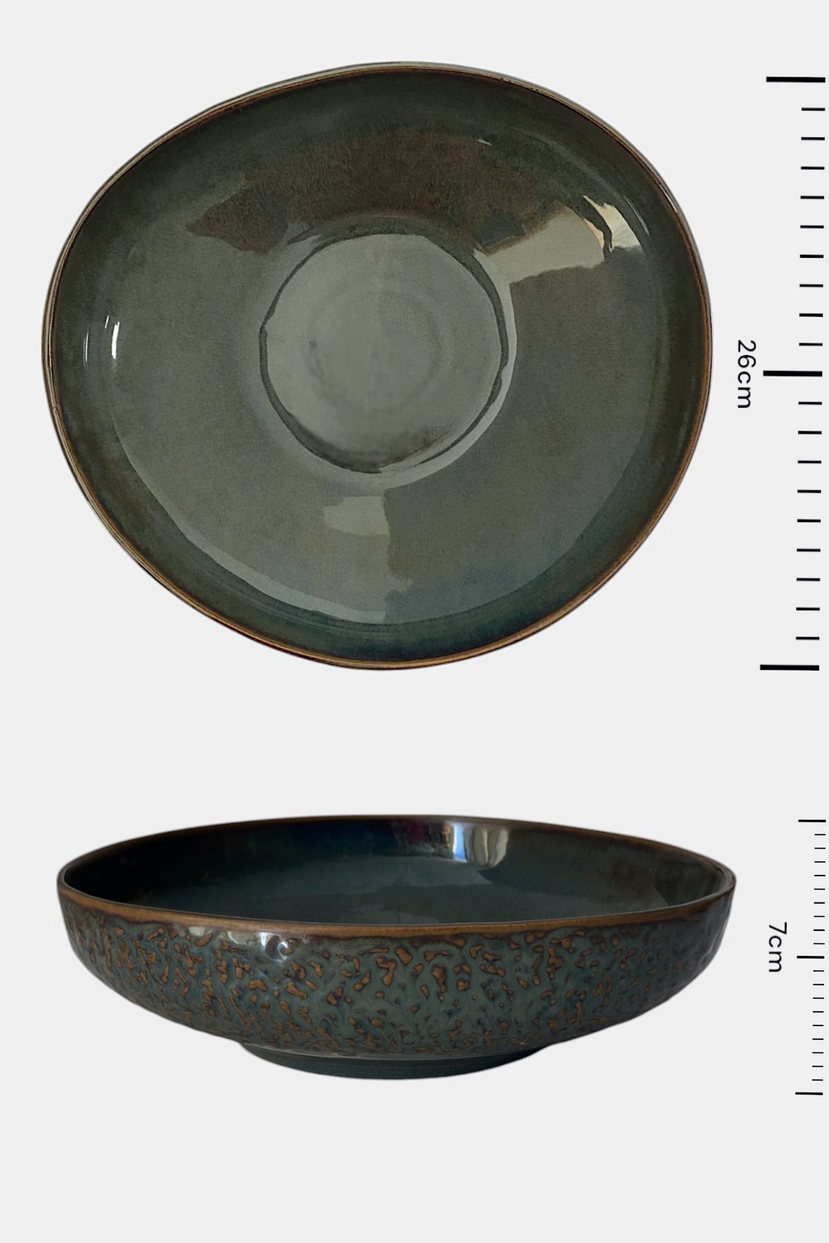 İrea Porselen Punto Porselen Salata Ve Makarna Tabağı Çukur Tabak 26Cm 1 Adet