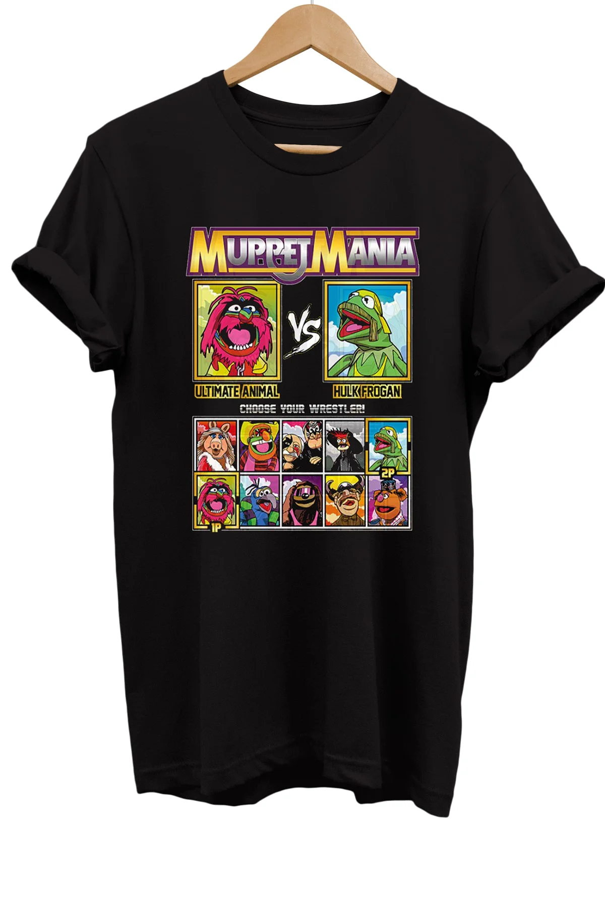 Puppet Show Karakterleri Baskılı %100 Pamuk Oversize T-shirt