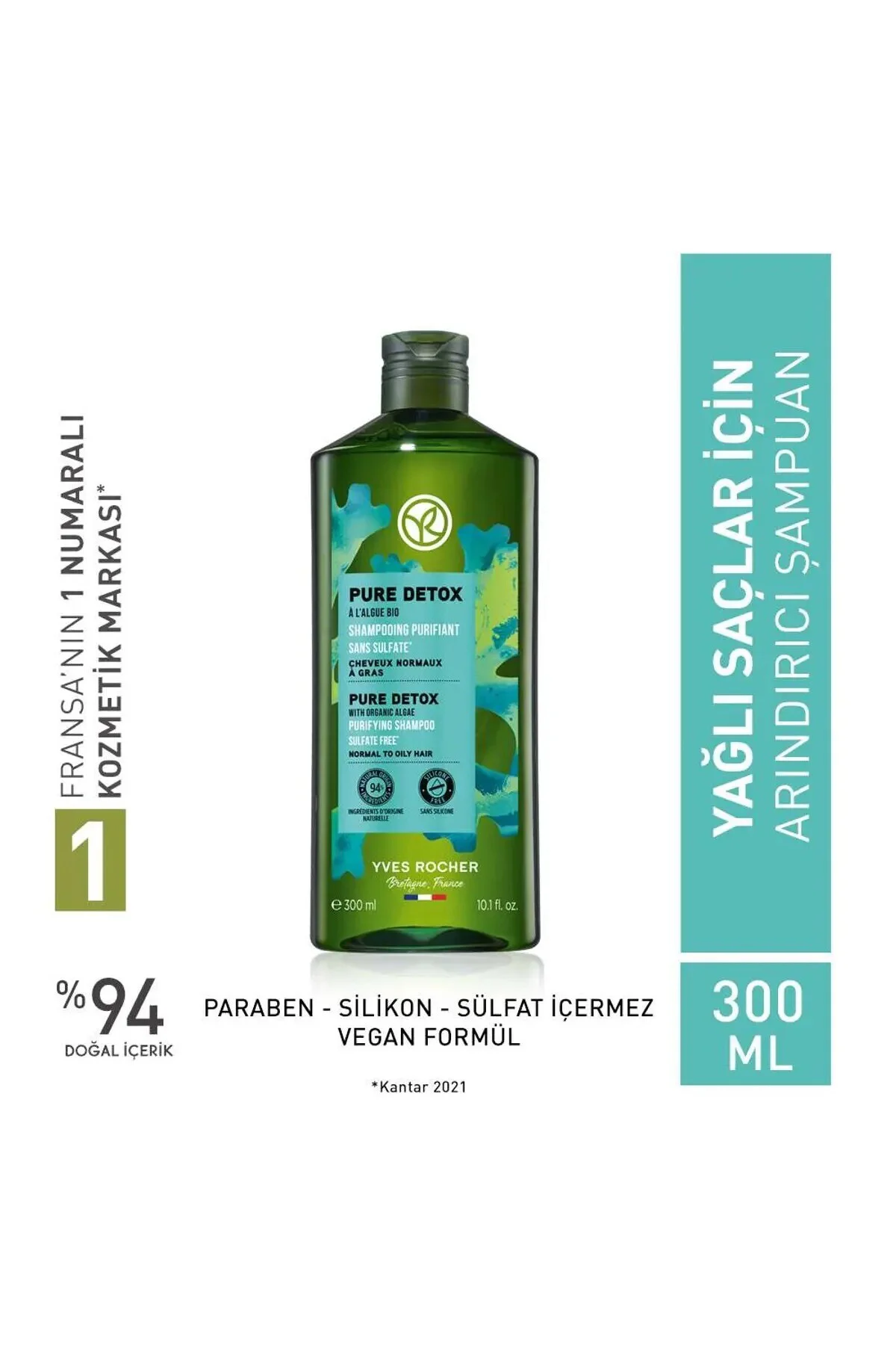 Pure Detox-Yağlı Saçlar İçin Arındırıcı Parlaklık Verici Sülfatsı