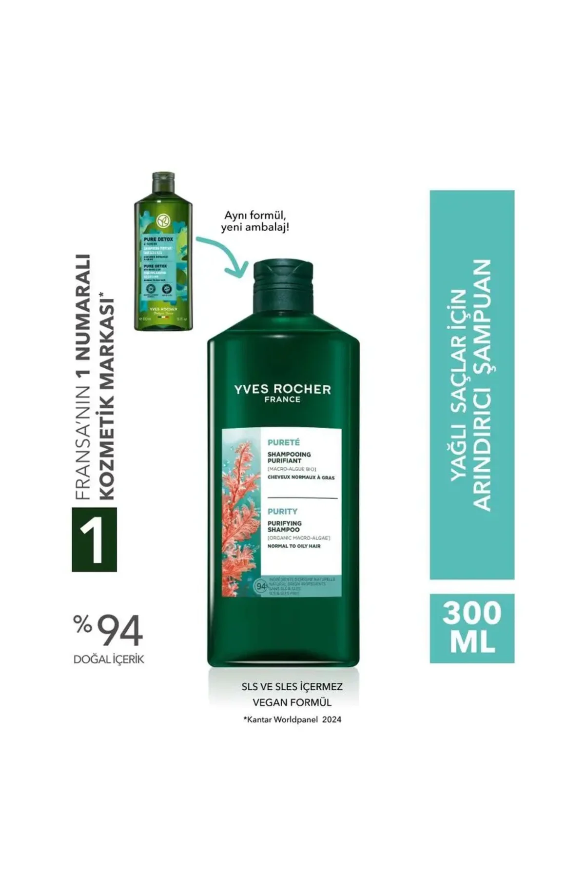 Pure Detox-Yağlı Saçlar İçin Arındırıcı Parlaklık Verici Sülfatsı