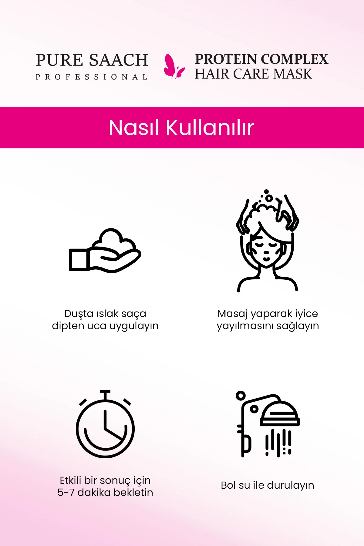 Pure Saach Professinal 2 Ürün Protein Comlex Shampoo Ve Saç Krem - Görsel 7
