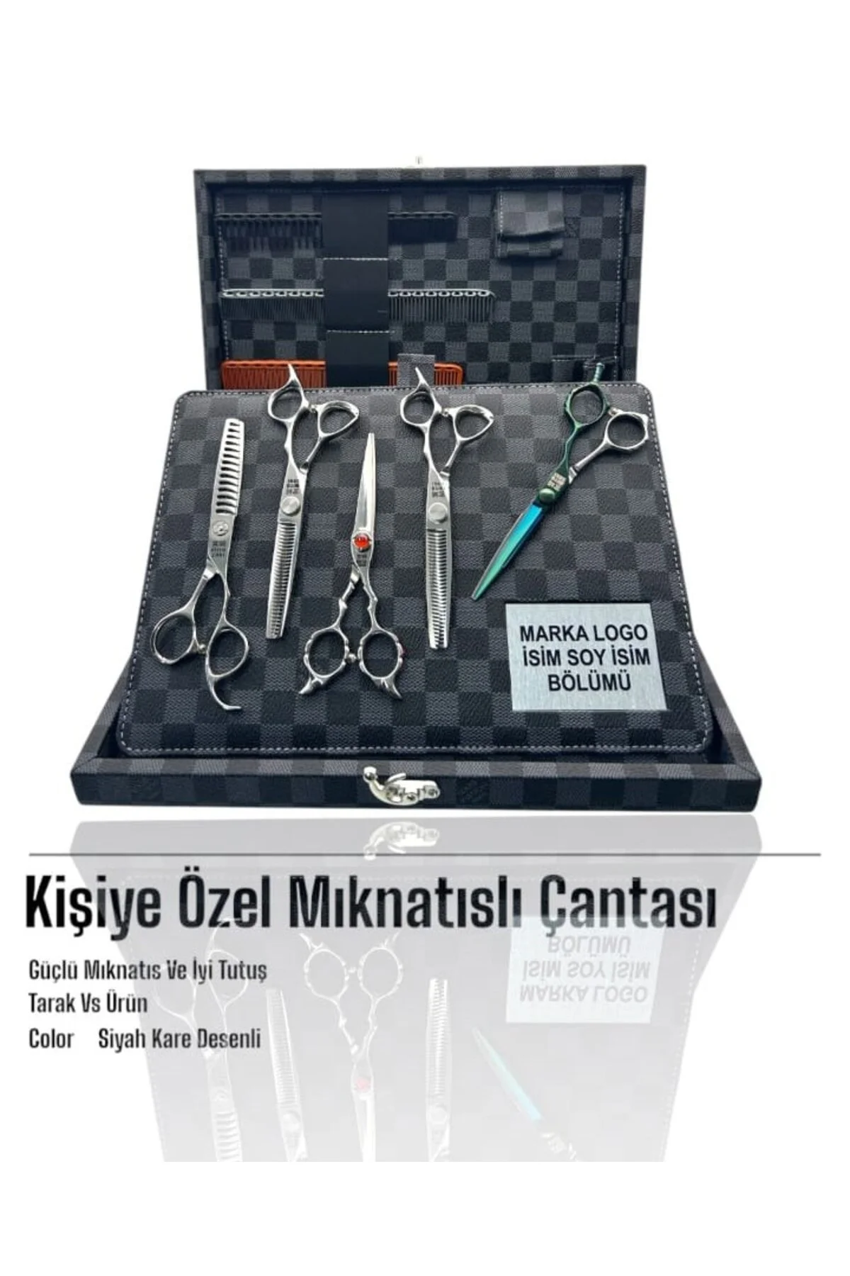 PURE SAACH PROFESYONEL DESENLİ MIKNATISLI MAKAS ÇANTA - Görsel 4