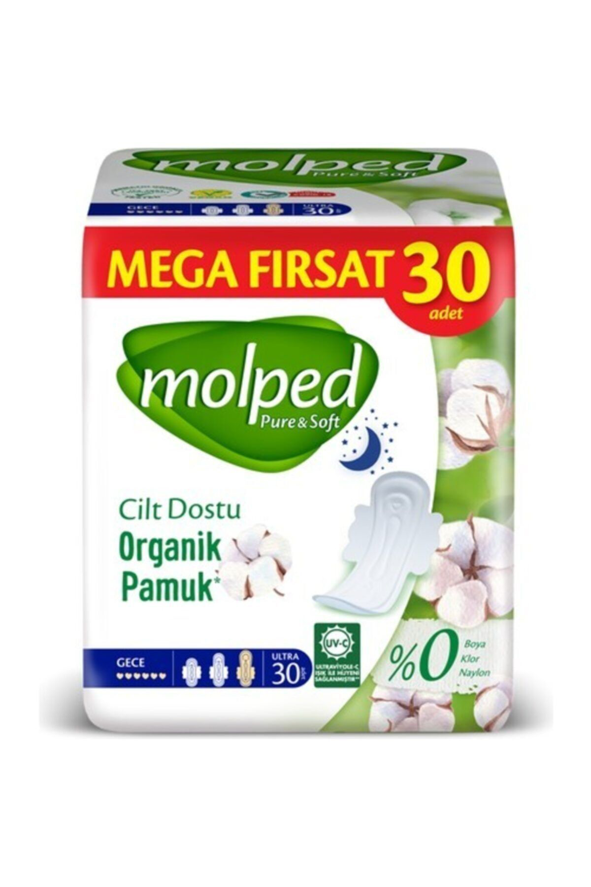 Molped Pure & Soft Mega Firsat Gece Ultra 30'Lu 2 Paket