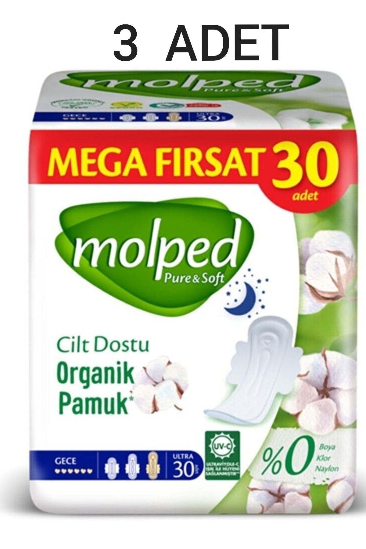 Pure Soft Mega Fırsat Gece Ultra 30 Lu X 3 Adet