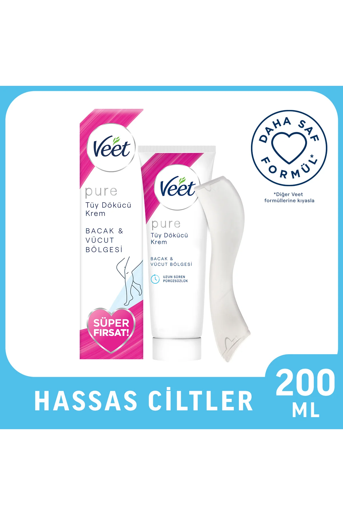 Pure Tüy Dökücü Krem Bacak ve Vücut Bölgesi Hassas Ciltler 200 ml Fiyatı, Yorumları ve Özellikleri
