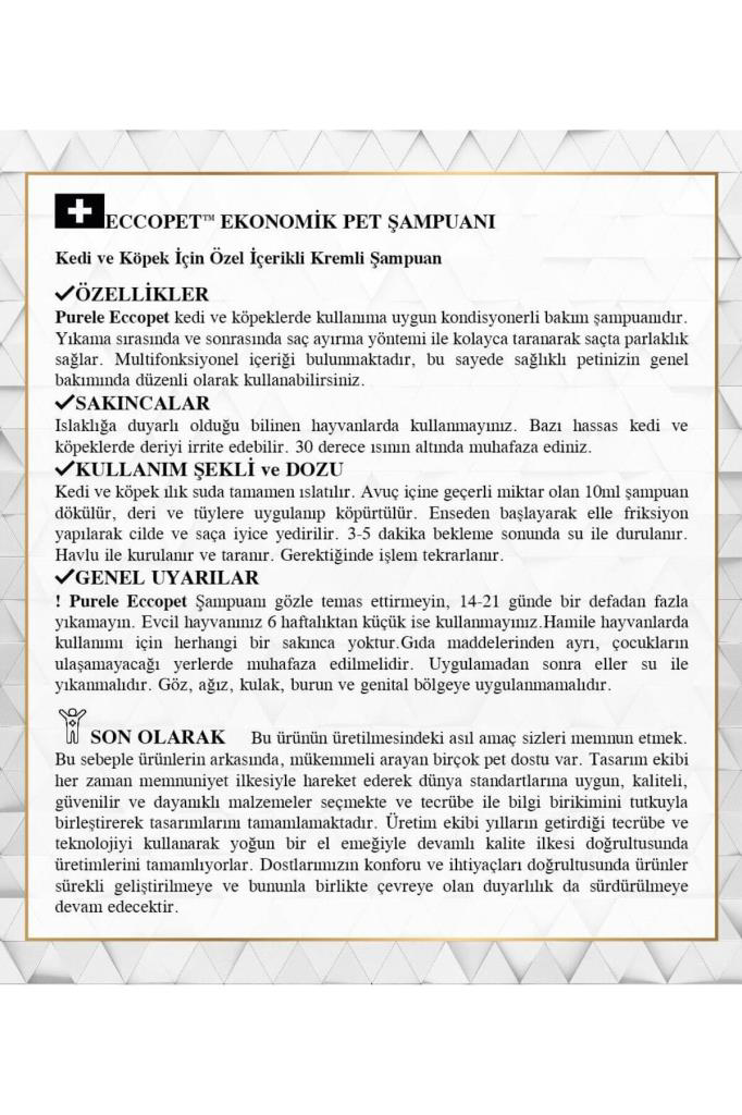 Purele Eccopet Ekonomik Pet Bakım Şampuanı 400 ml