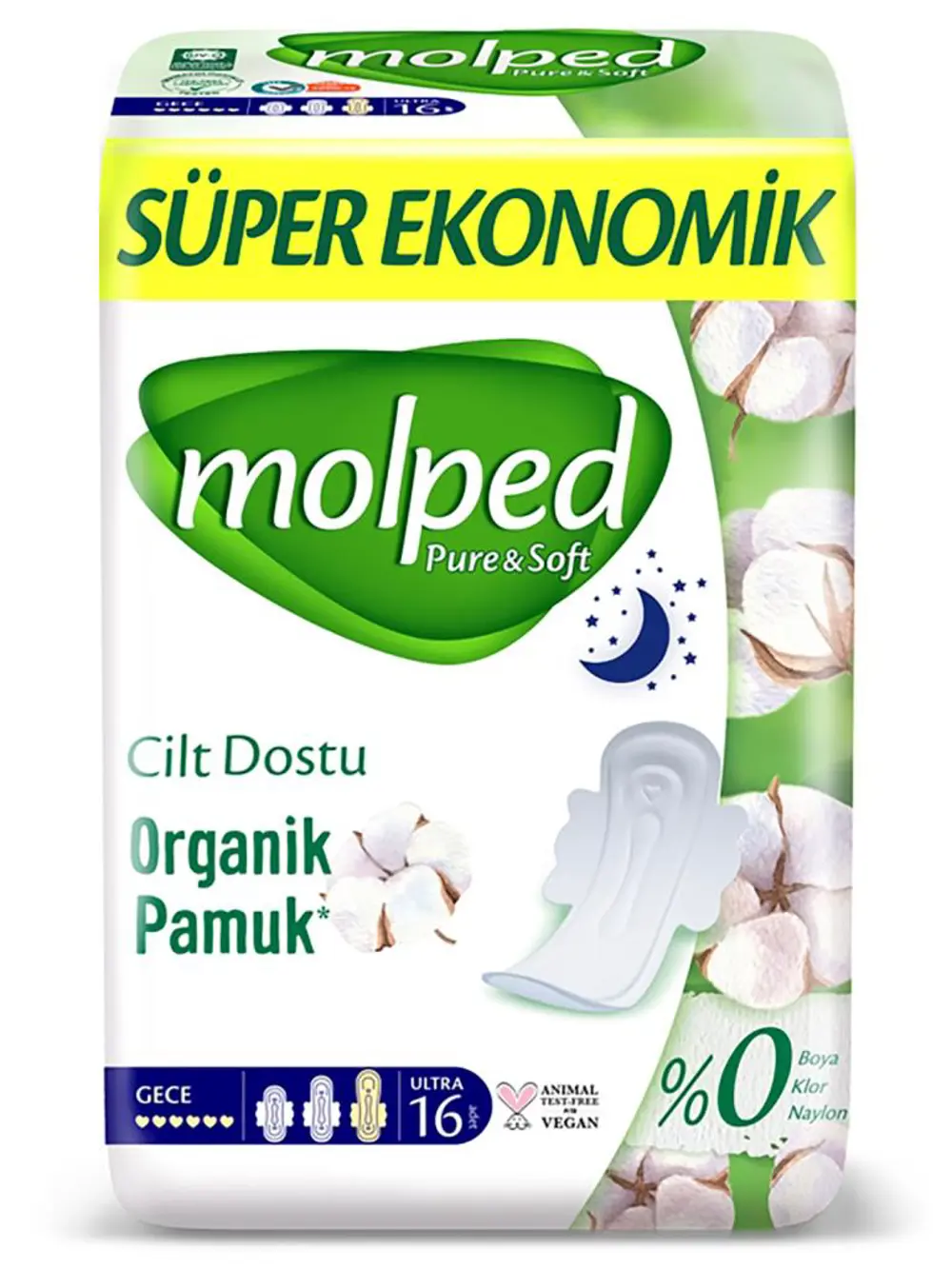 Pure&Soft Gece Ped Süper Eko 16 Adet