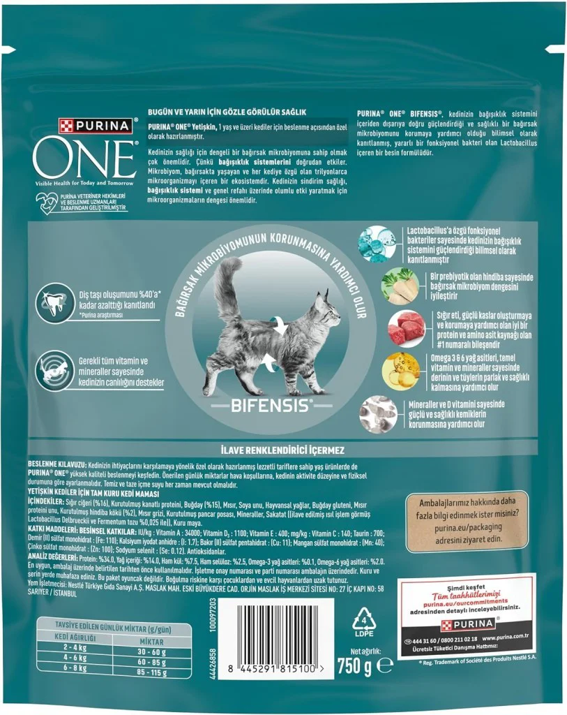 Purina One Sığır Etli Yetişkin Kedi Maması 750gr