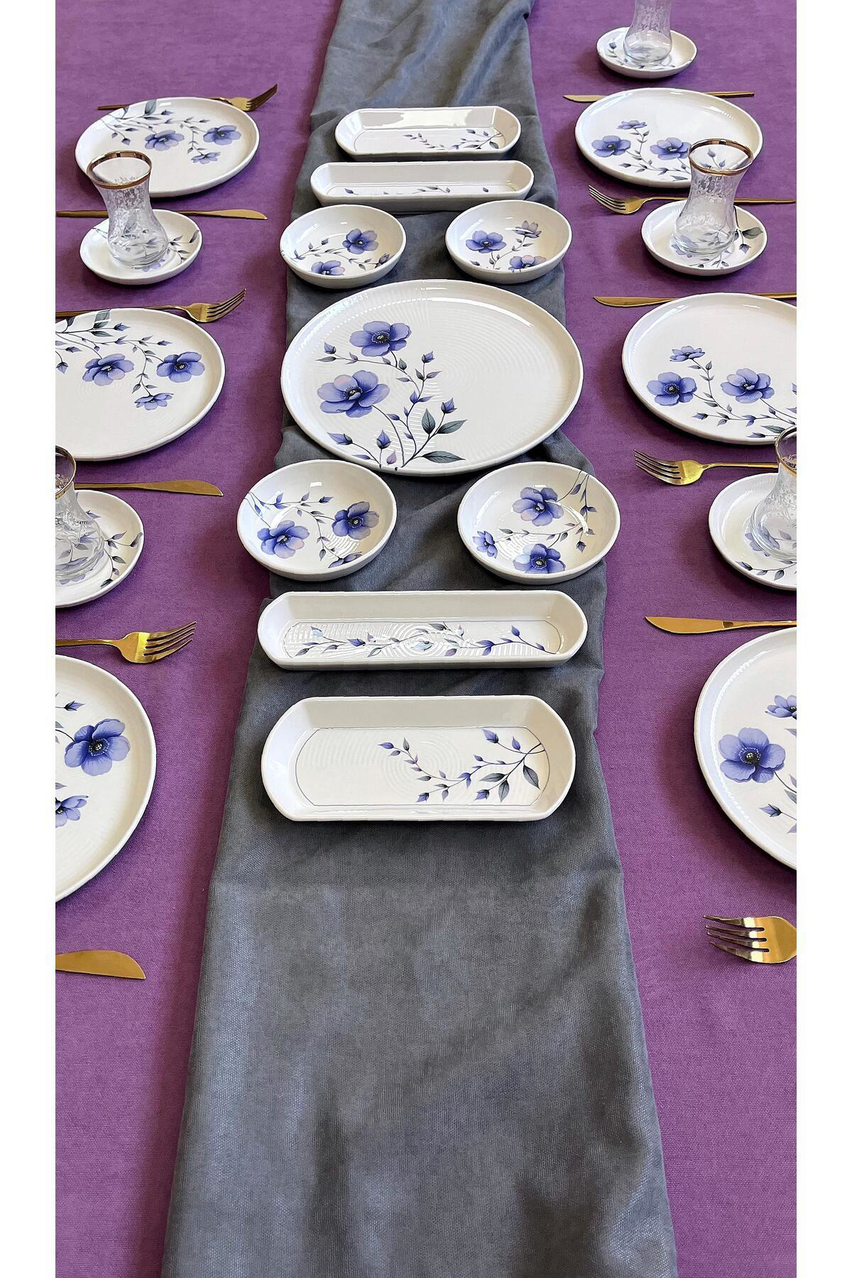 Purple Violet 6 Kişilik 21 Parça Kahvaltı Takımı
