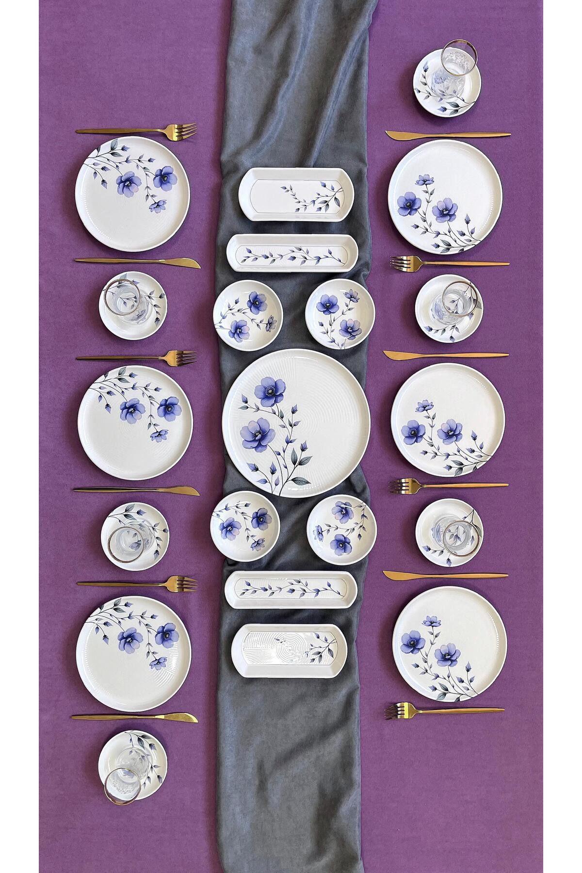 Purple Violet 6 Kişilik 21 Parça Kahvaltı Takımı