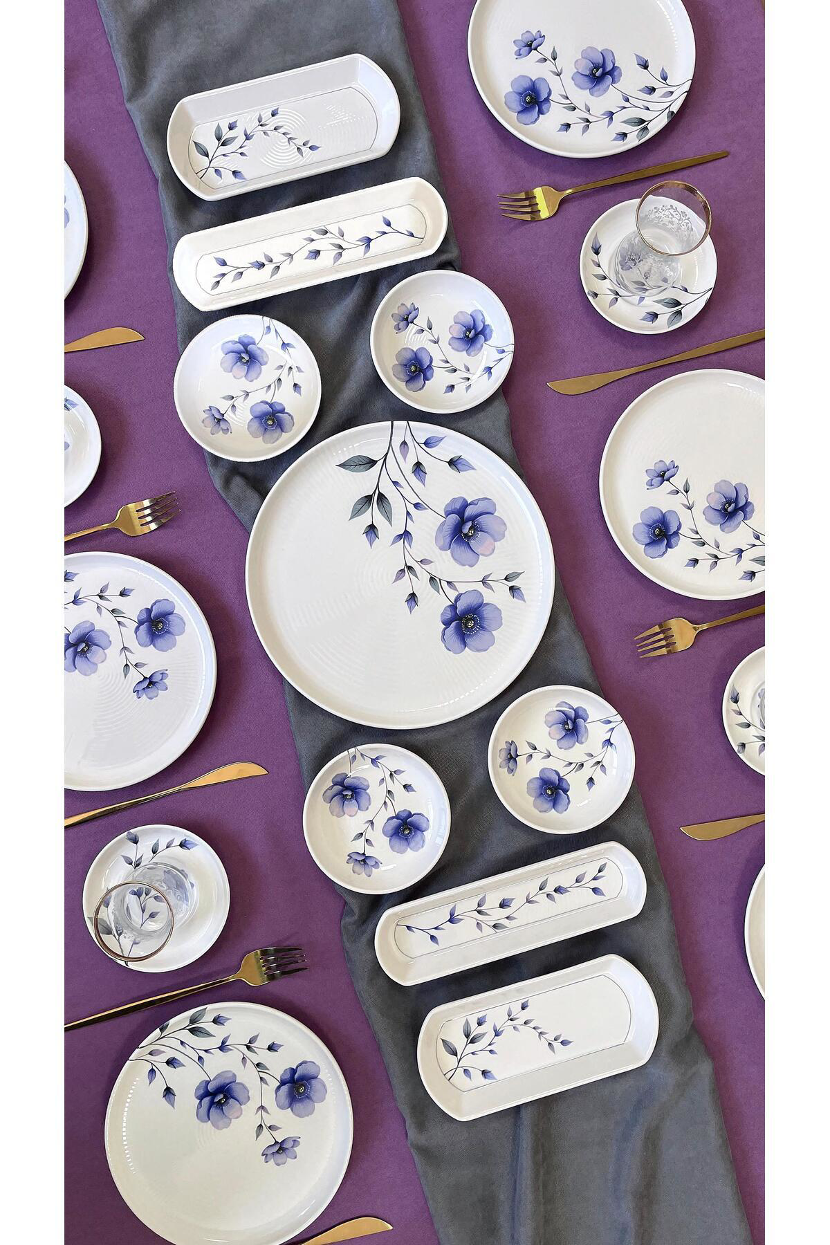 Purple Violet 6 Kişilik 21 Parça Kahvaltı Takımı