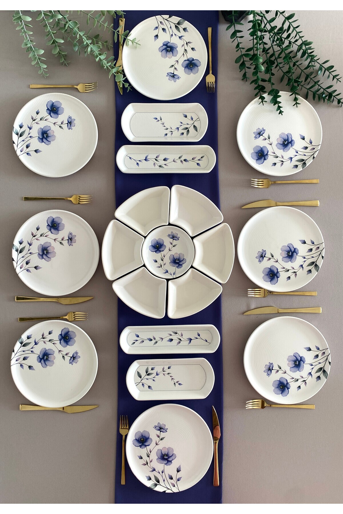 Purple Violet 8 Kişilik 19 Parça Kahvaltı Takımı