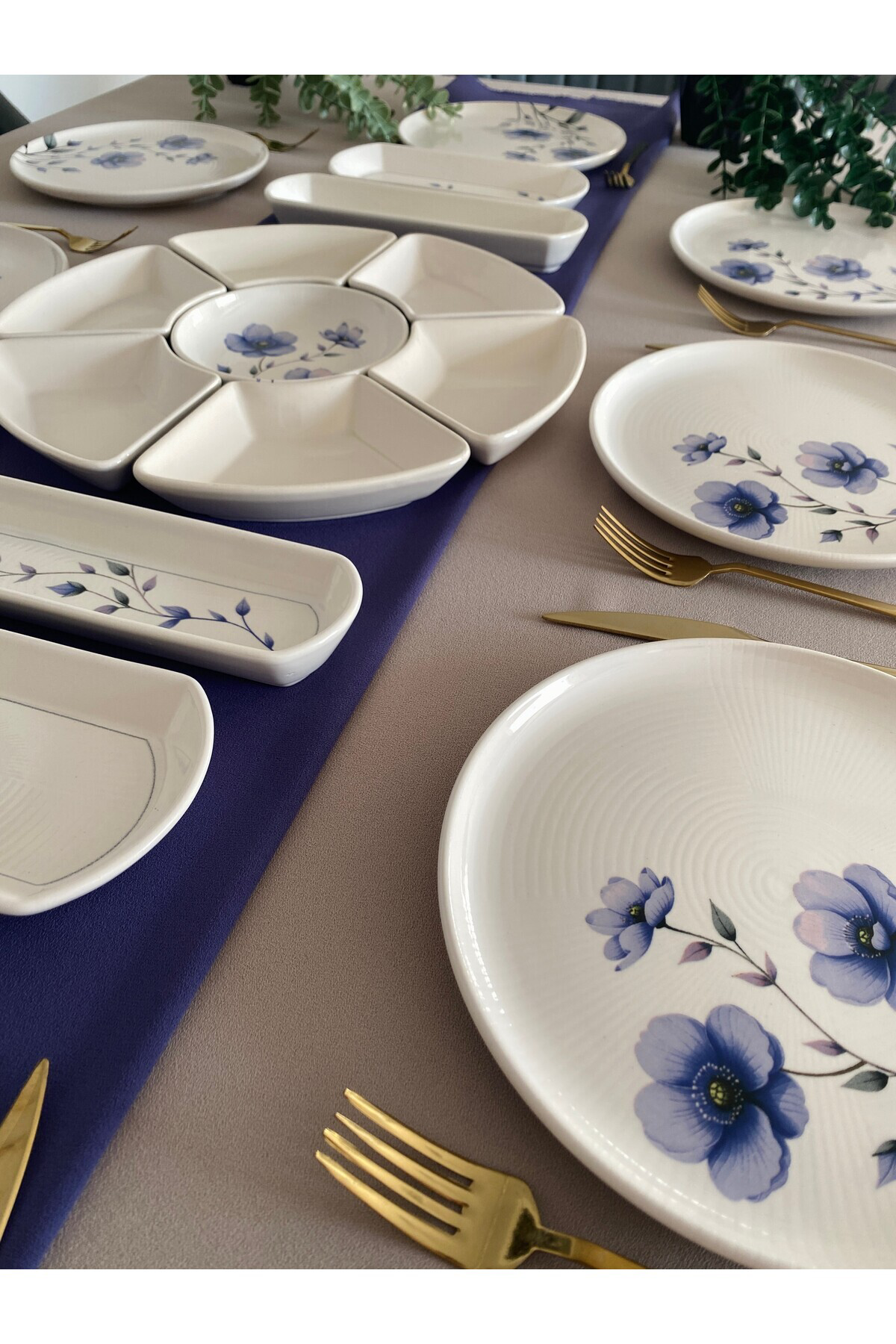 Purple Violet 8 Kişilik 19 Parça Kahvaltı Takımı