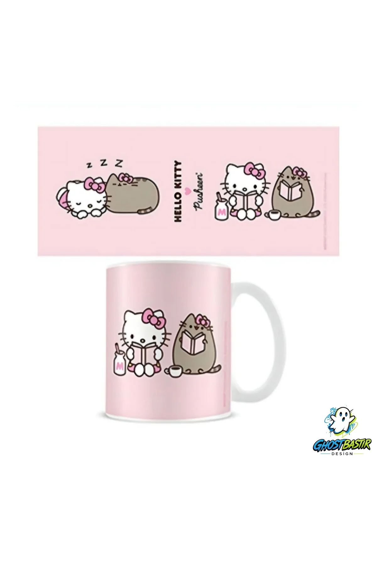 Pusheen ve Hello Kitty Kupa Bardak | Tek Adet K0495
