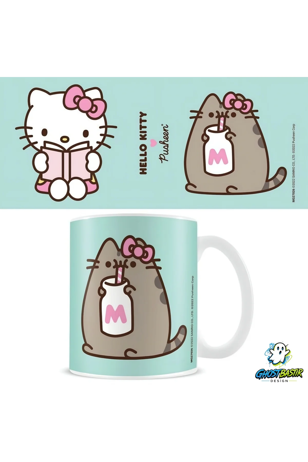 Pusheen ve Hello Kitty Kupa Bardak | Tek Adet K0378