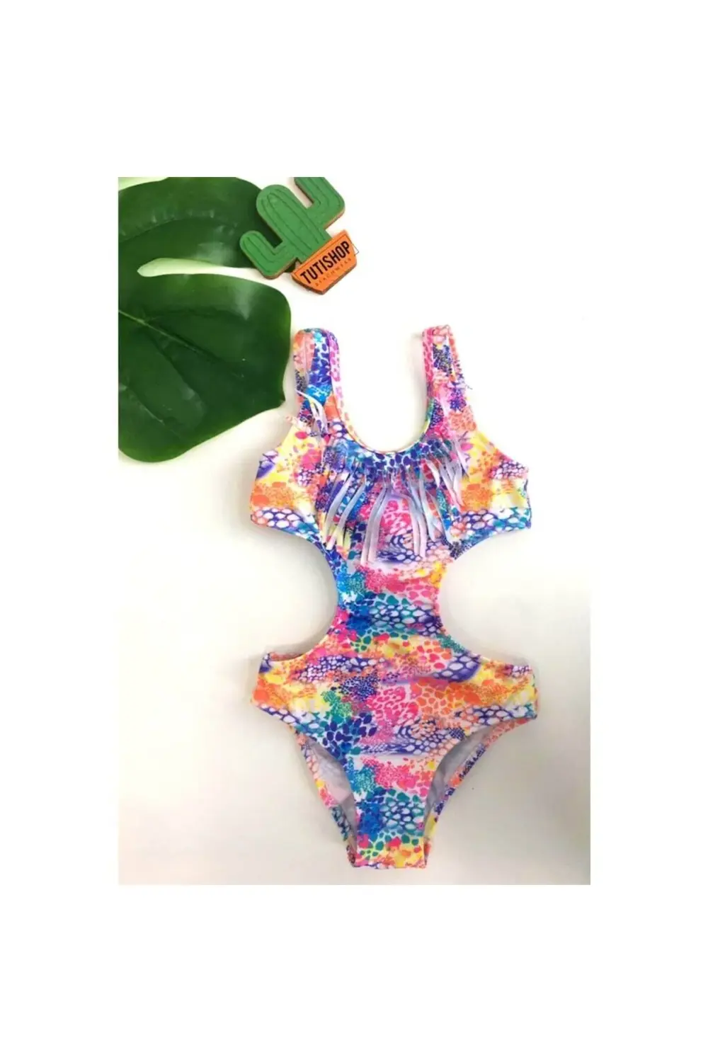 Püsküllü Kız Çocuk Mayokini Rainbow 224600