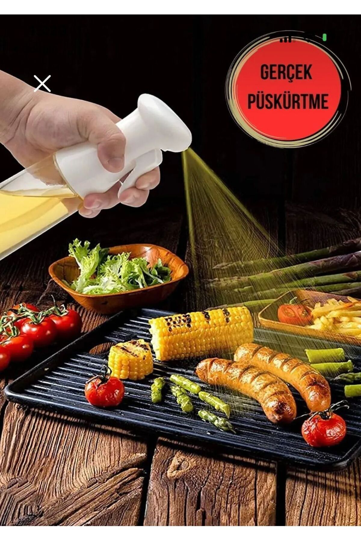 . Püskürtmeli Air Frey Cam Sprey Yağ Şişesi Zeytinyağı Limon Püsk