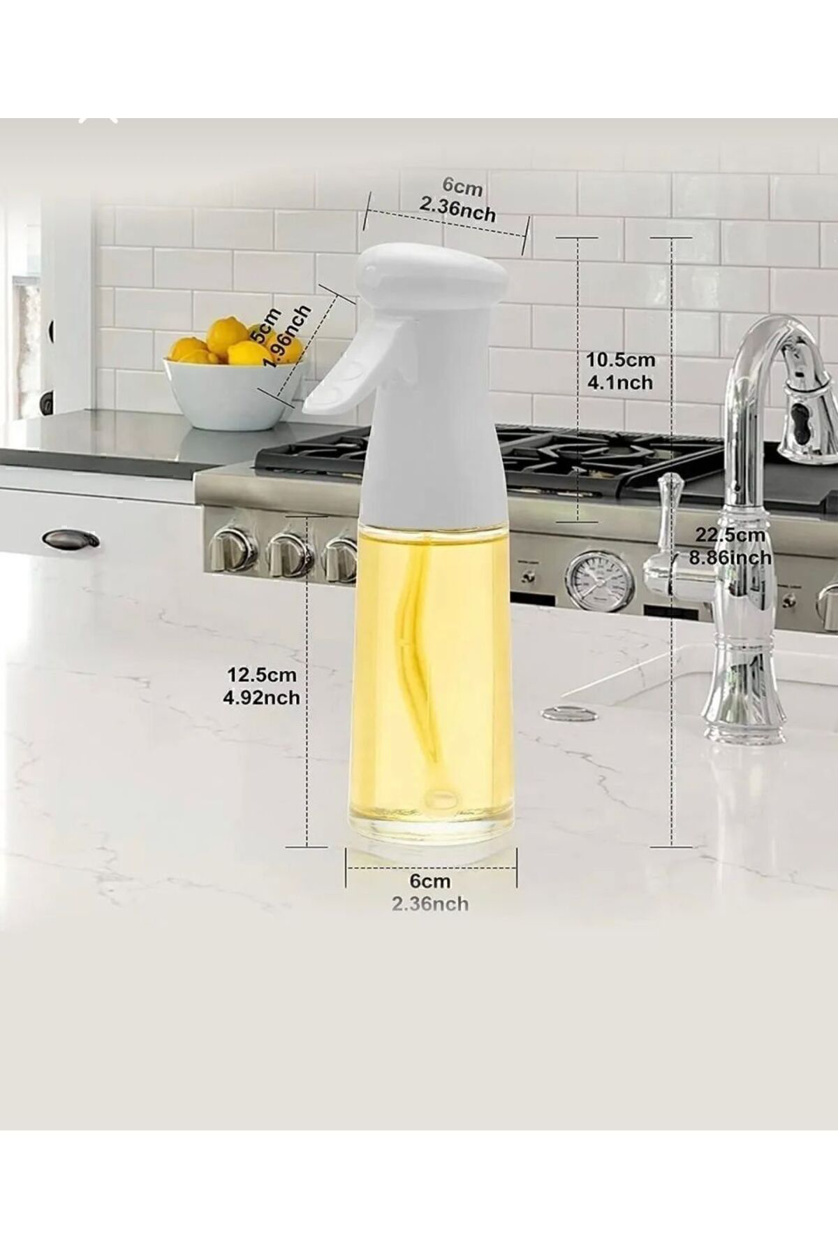 . Püskürtmeli Air Frey Cam Sprey Yağ Şişesi Zeytinyağı Limon Püsk